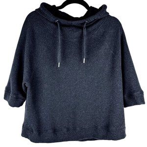 PACT 100% Organic Cotton Slouchy Hoodie Sweatshirt XL Half Sleeve Gray